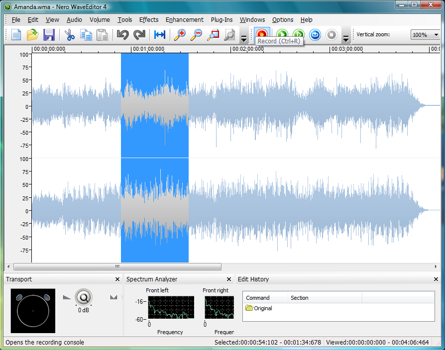 Nero WaveEditor screenshot Nero WaveEditor screenshot