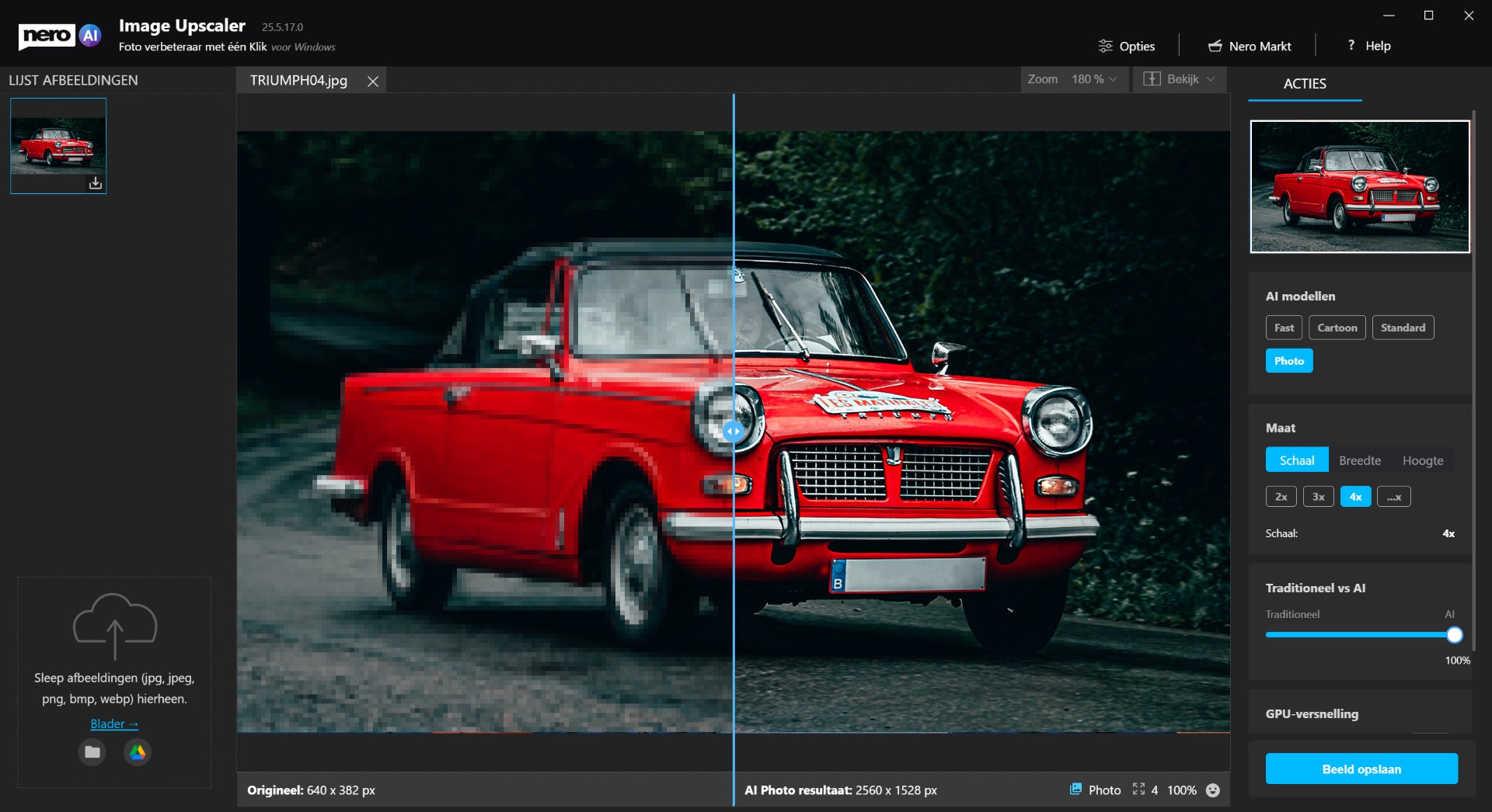 Foto scherper maken met AI Image Upscaler online