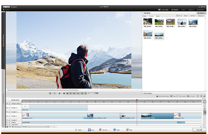 Captivate your audience with countless effects, such as tiltshift, exciting transitions, keyframe animations and much more, by using the advanced video editing mode.