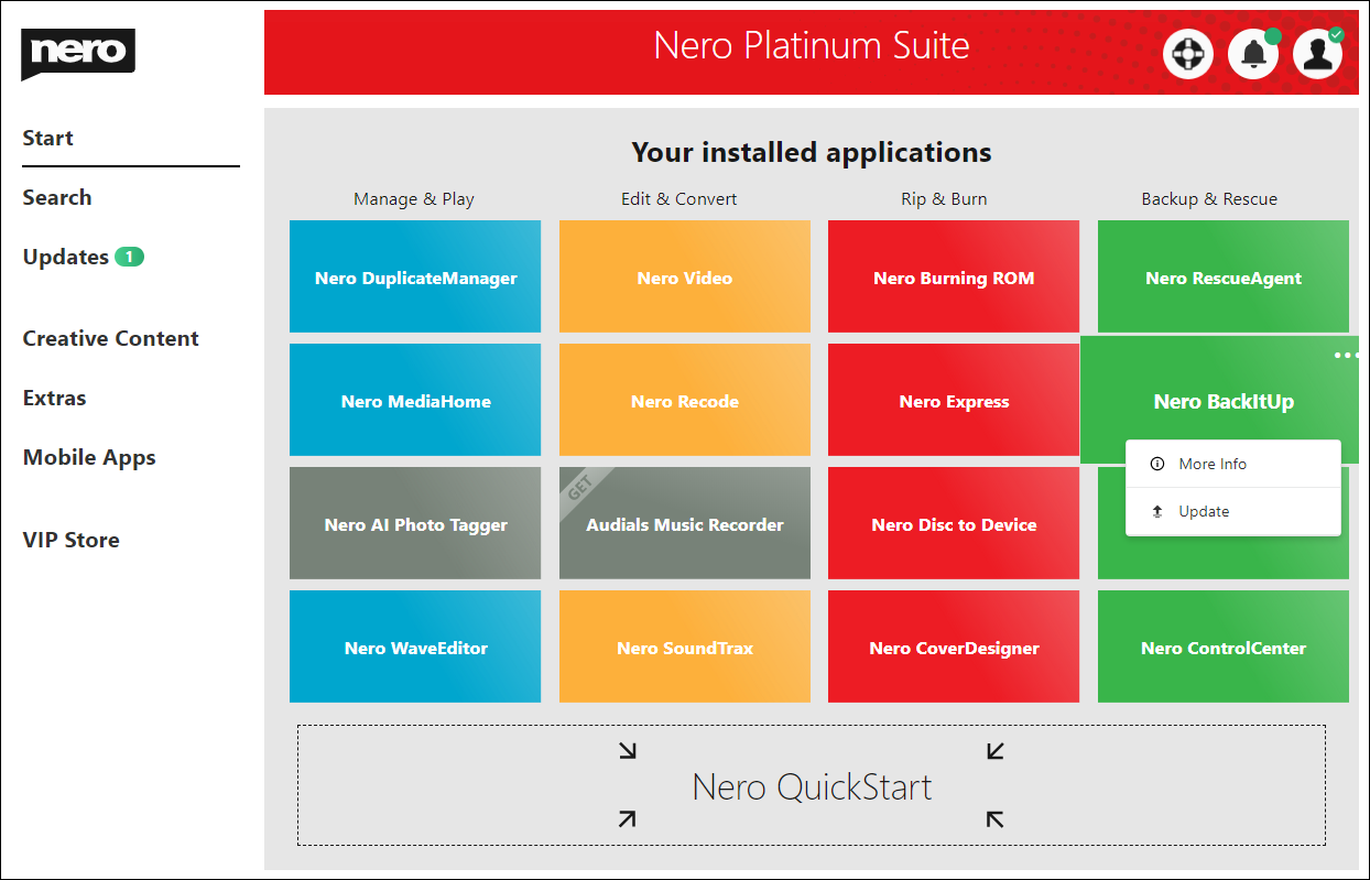 Nero Platinum Suite Screenshot