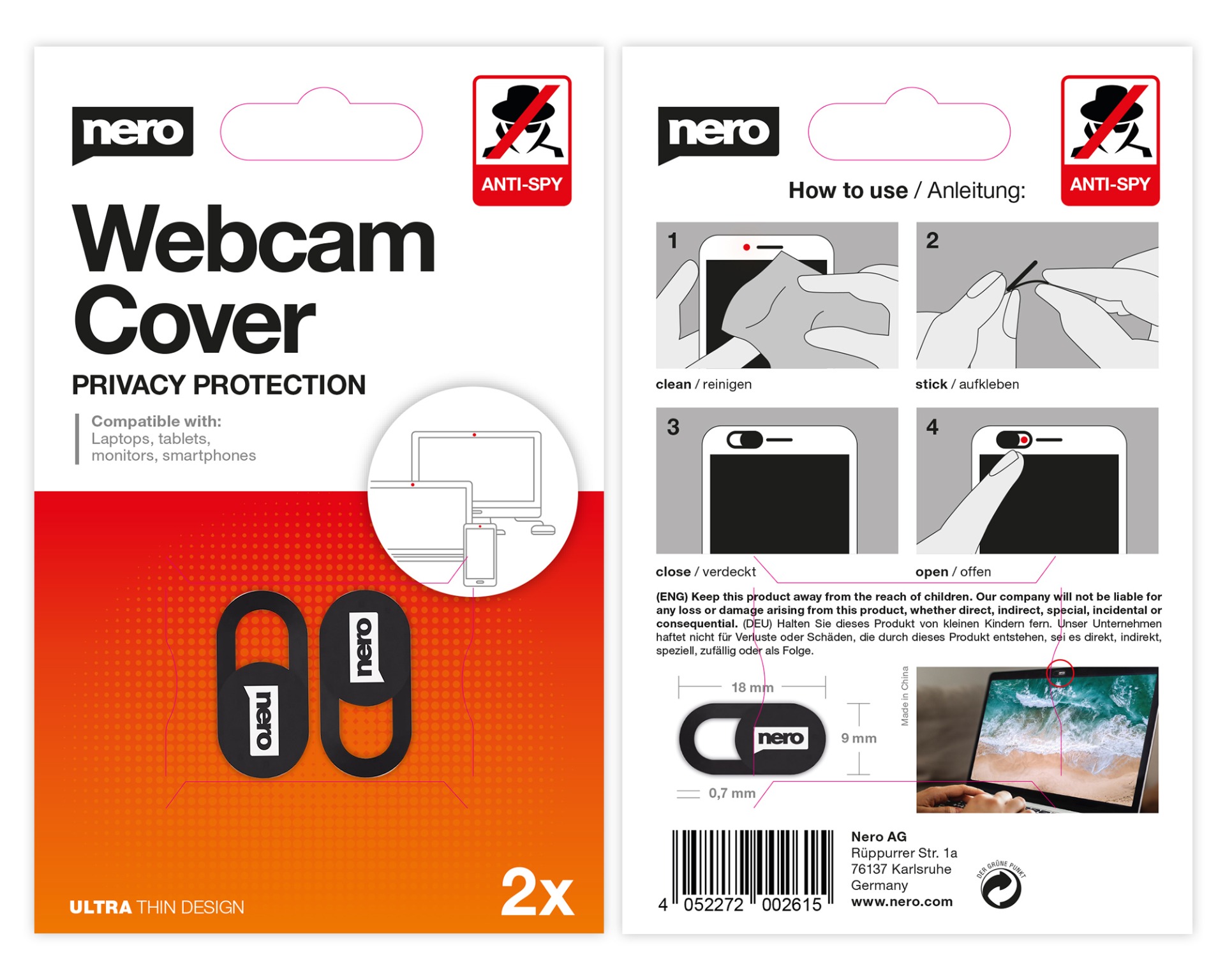 Nero Webcam Cover